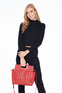 Red "Marco" Cut Out Handle Bag