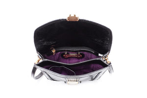 Sauvage black leather convertible clutch