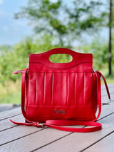 Load image into Gallery viewer, Red leather  &quot;Marco&quot; Cut Out Handle Bag